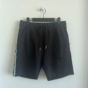 Psycho Bunny Navy Blue Shorts with Light Blue Stripe
